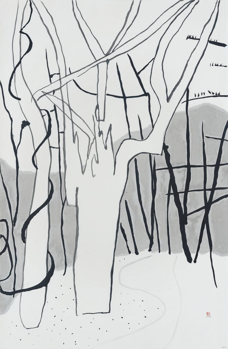 장병언, structure landscape 052, ink_on_paper, painting, 2026